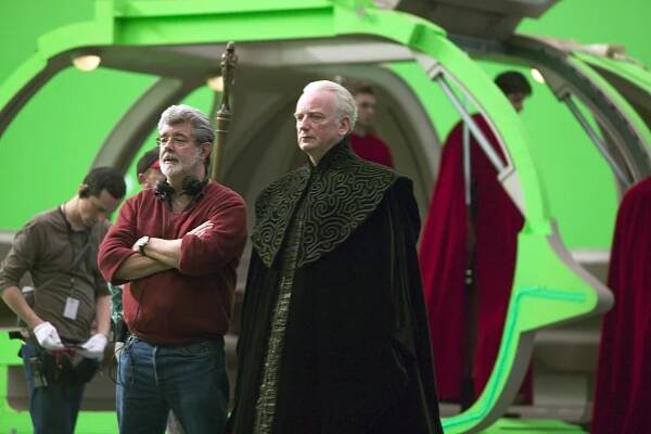 No Merchandising. Editorial Use Only. No Book Cover Usage.
Mandatory Credit: Photo by Lucasfilm/Fox/Kobal/REX/Shutterstock (5886270cc)
George Lucas, Ian McDiarmid
Star Wars Episode III - Revenge Of The Sith - 2005
Director: George Lucas
Lucasfilm/20th Century Fox
USA
On/Off Set
Scifi
Star wars: Episode III - La revanche des sith