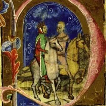 1305 - Český král Václav III. Přemyslovec s královnou Violou Piastovnou