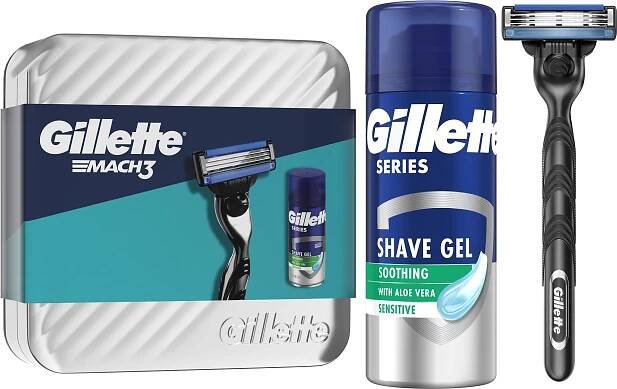 Gillette Mach3 Xmas dárková sada v plechové krabičce