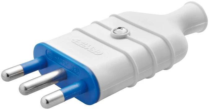 PŘENOSNÁ VIDLICE – PŘÍMÁ – ITALSKÁ NORMA – 2P+E 16 A 250 V AC – TYP S17 – BÍLÁ
