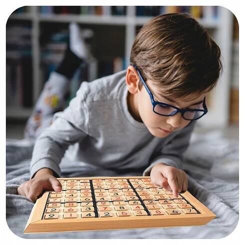 DREVENÁ SUDOKU HRA LOGICKÁ VZDELÁVACIA HRA PRE DETI 3+ DARČEK Kód výrobcu 007512