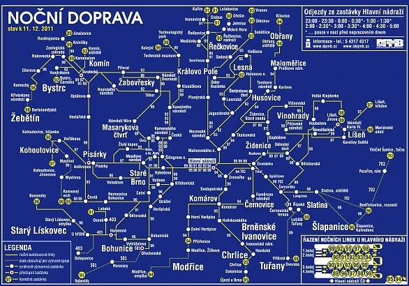 IDS JMK - Plán a mapa sítě linek Jižní Morava a MHD Brno 