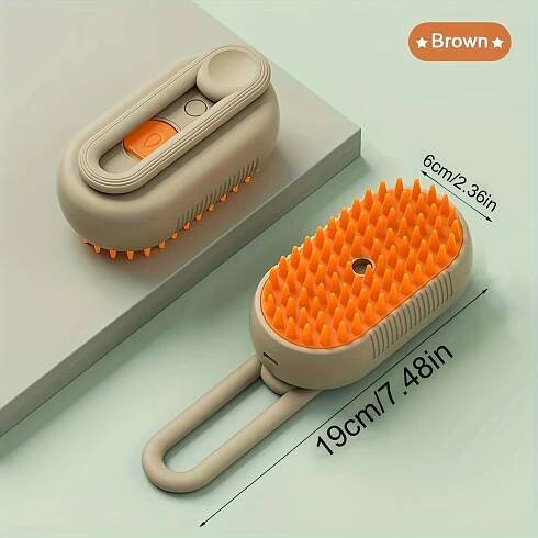 Steamy Cat Brush, 3 In 1 Cat Steamy Brush, Cat Brush Massaging Comb, USB * Pet Grooming Comb - for Removing Loose Hair & Massaging, Steamy Do