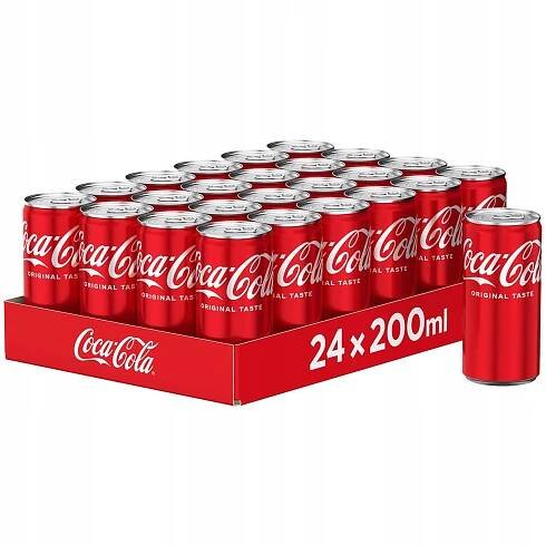 Sýtený nápoj Coca-cola 200 ml x 24 ks v plechovke