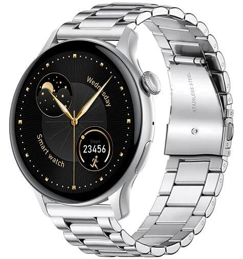 Chytré hodinky Madvell Talon s bluetooth voláním stříbrná se stříbrným řemínkem ocelový tah