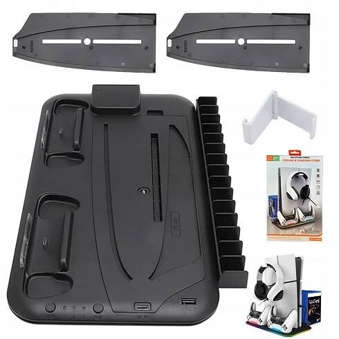 RGB CHLADÍCÍ PODSTAVEC STOJAN STANICE PRO PS5/PS5 SLIM