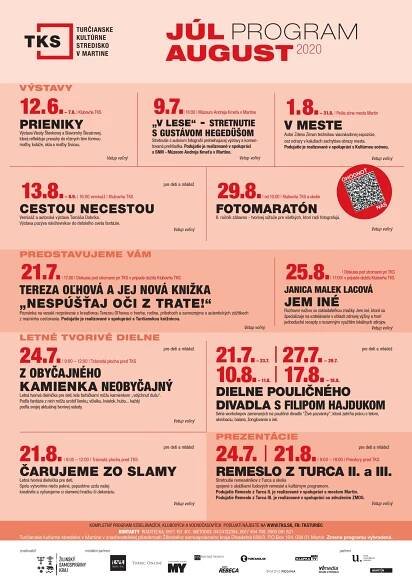 Program podujatí TKS na mesiace júl a august