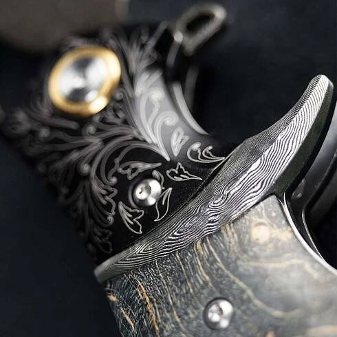 Lovecký zavírací nůž Dellinger Spett Japan VG-10 Damascus c