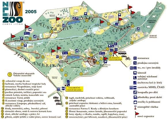 Map of Zoo Zlín - 2005