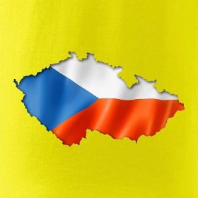 Česká vlajka v obrysu republiky - Heavy new - triko pánské