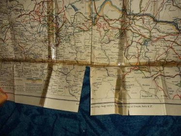 velmi stará mapa - Krkonoše, Orlické hory, Straube farbige wegekarte - Staré mapy a veduty
