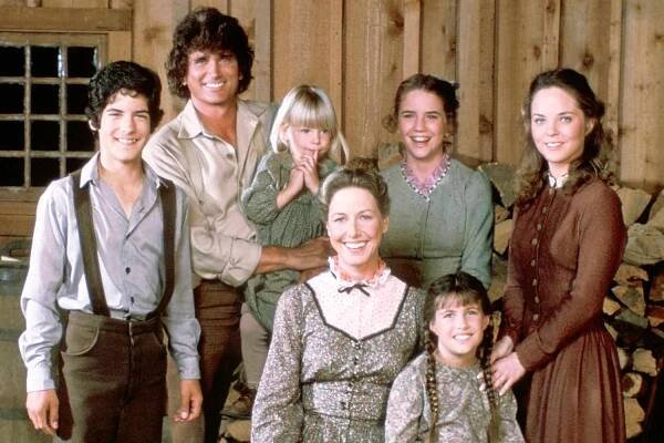 Matthew Laborteaux as Albert Quinn Ingalls, Michael Landon as Charles Philip Ingalls, Brenda/Wendi Turnbaugh as Grace Ingalls, Melissa Gilbert as Laura Elizabeth Ingalls Wilder, Melissa Sue Anderson as Mary Ingalls Kendall (bottom l-r) Karen Grassle as Caroline Quiner Holbrook Ingalls, Lindsay/Sidney Greenbush as Carrie Ingalls in LITTLE HOUSE ON THE PRAIRIE -- Season 7