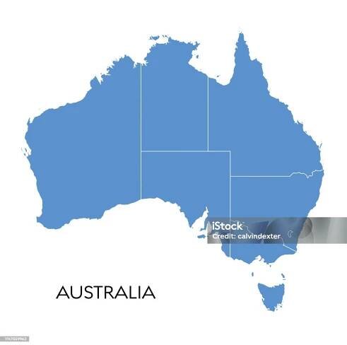Mapa Austrálie - Bez autorských poplatků Austrálie vektorové obrázky