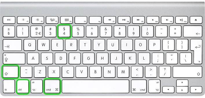 Command ⌘ + Shift + 4