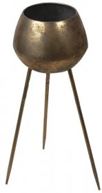 Zlatý kovový stolek Di na květiny s patinou - Ø 24*69 cm - Clayre & Eef - 5Y0876 - LaHome.cz