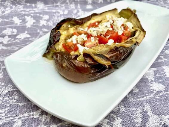 Greek smoked aubergine (eggplant) (Melitzanosalata) - Vicki's Greek Recipes