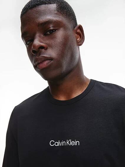 Pánské tričko s dlouhým rukávem NM2171E - UB1 - Černá - Calvin Klein