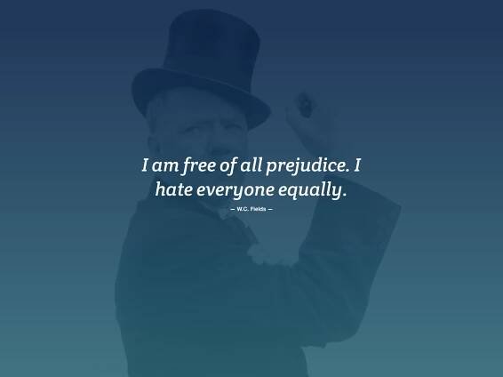 W.C. Fields joking about hate