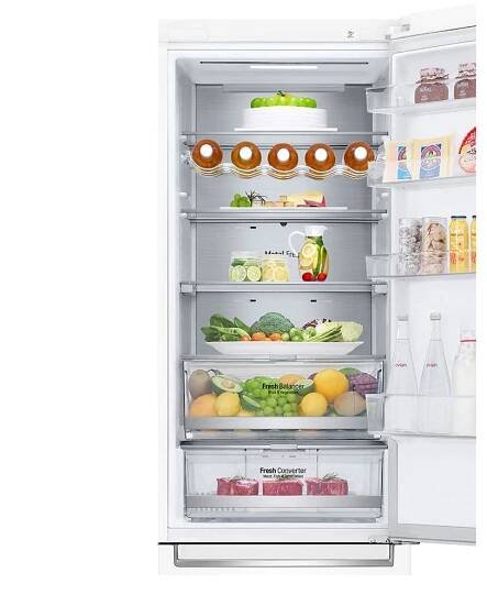 LG Kombinovaná chladnička LG | C | 384 l | Smart invertorový kompresor |DoorCooling+™|Bílá, GBB72SWUCN1