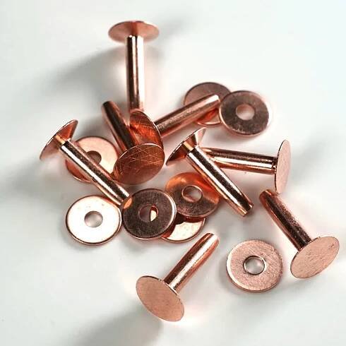 MĚDĚNÝ SEDLÁŘSKÝ NÝT S PODLOŽKOU - 9 x 3.3 x 19 mm - 10ks