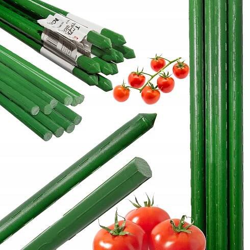 Kovová tyč 120 cm pro zahradu 11 mm zelená s povrchovou úpravou, sada 10 kusů