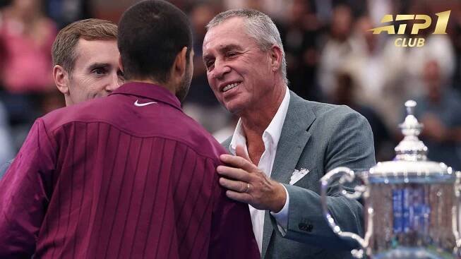 Ivan Lendl congratulates Carlos Alcaraz on his US Open victory Sunday in New York.