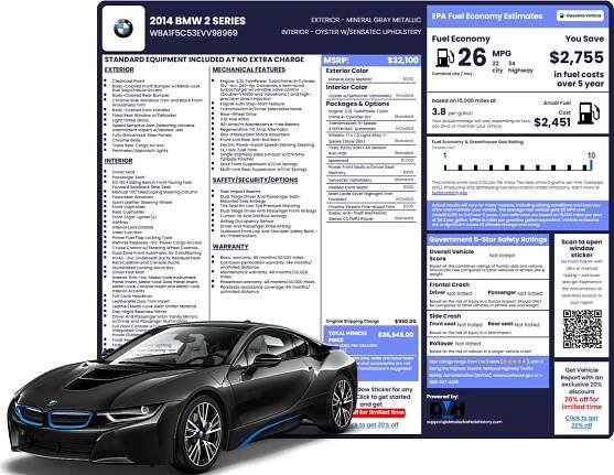 bmw sample window sticker