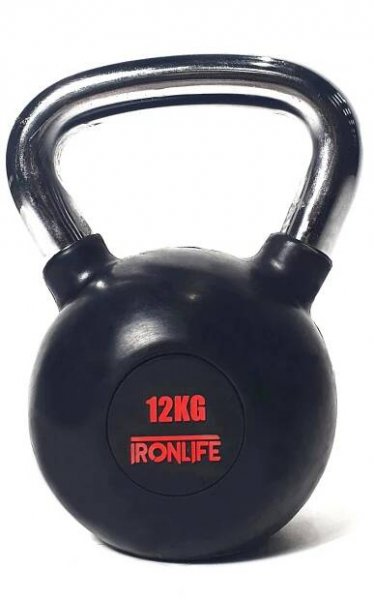 Kettlebell IRONLIFE 12 kg, pogumovaný