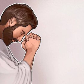 Muž v biblických dobách se modlí
