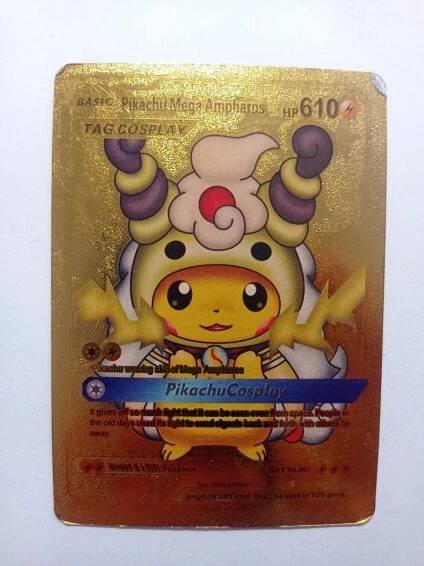 Pokémon karta Pikachu Mega Ampharos Zlatá!