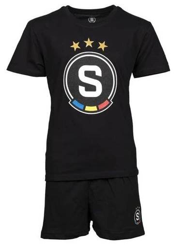 Pyžamo Sparta logo černé dětské - AC Sparta Praha