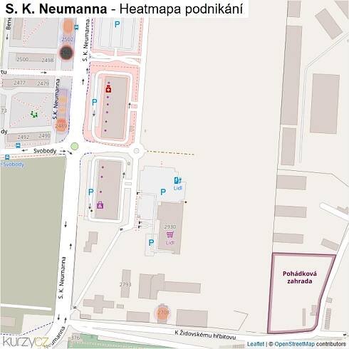 Mapa S. K. Neumanna - Firmy v ulici.