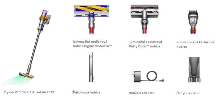 Tyčový vysavač Dyson V15 Detect Absolute 2023 - s mírným poškozením… | DATART