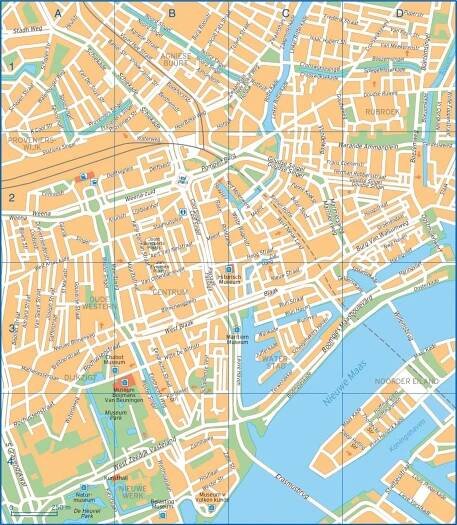 Rotterdam city mapě