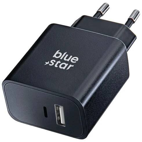 nabíječka BlueStar TFB-TC-25W PD QC4.0 USB-A a USB-C s výstupem 3A/25W černá :: :: mobilprovas.cz