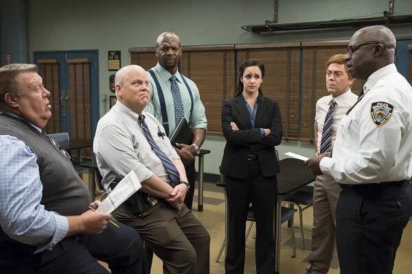 Brooklyn 99 - Vězení, 2. část - Z filmu - Joel McKinnon Miller, Dirk Blocker, Terry Crews, Melissa Fumero, Joe Lo Truglio, Andre Braugher