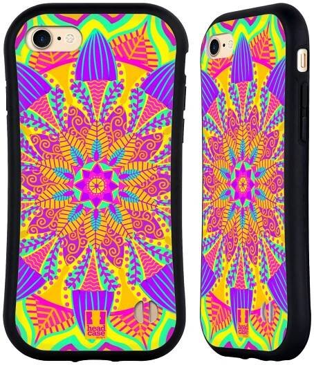 HEAD CASE odolný obal na mobil Apple Iphone 8 vzor Indie Mandala květinový motiv VÝCHOD SLUNCE LIMETKOVÁ