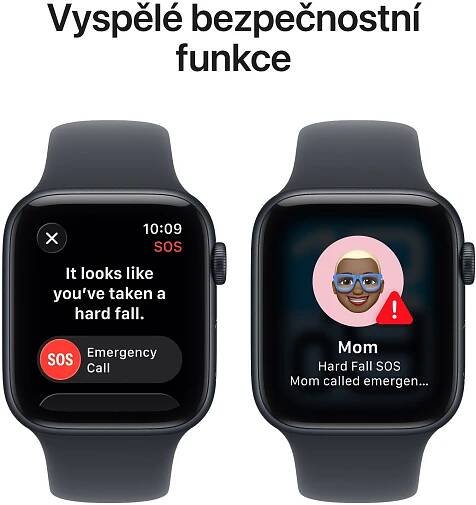 Apple Watch SE 3 44mm Temně inkoustový hliník s temně inkoustovým sportovním řemínkem - M/L