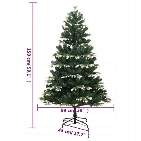 Umělý závěsný vánoční stromek, zasněžený, 150 cm za 3453.00CZK - Allegro
