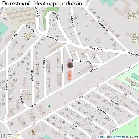 Mapa Družstevní - Firmy v ulici.