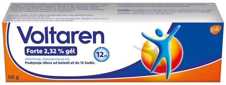Voltaren Forte 2,32% gél 1x50 g, gél s diklofenakom na bolesť chrbta, svalov a kĺbov