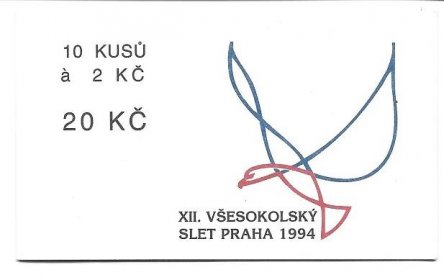 Známkový sešitek - XII.všesokolský slet 1994 - Známky Československo + ČR