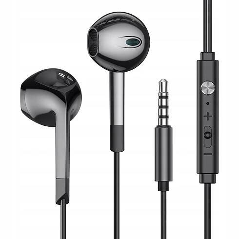 SLUCHÁTKA DO UŠÍ S MIKROFONEM MINI JACK 3,5 mm + ADAPTÉR USB-C