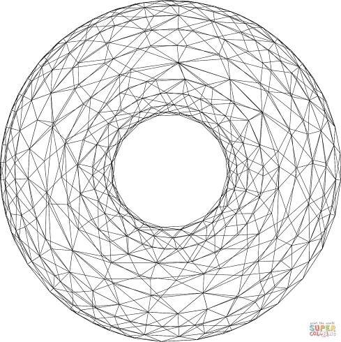 3D torus omalovánka | Omalovánky k Vytisknutí Zdarma