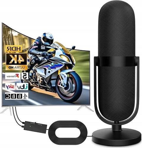 DIGITÁLNÍ TELEVIZNÍ ANTÉNA DO INTERIÉRU, POKOJOVÁ ANTÉNA PRO TELEVIZORY HD Barva černá