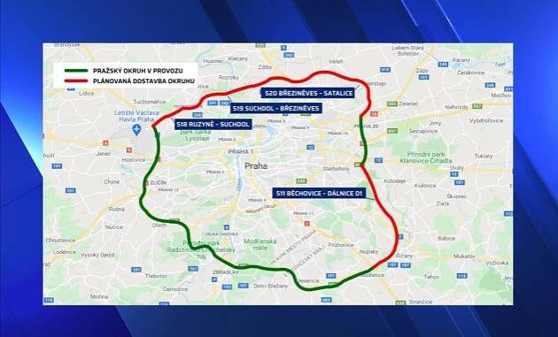 Mapa Pražský okruh