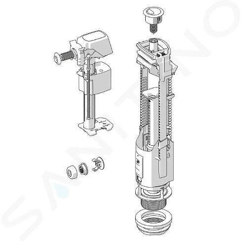 Jika Náhradní díly - Splachovací mechanismus k WC kombi, bílá H8913820000001
