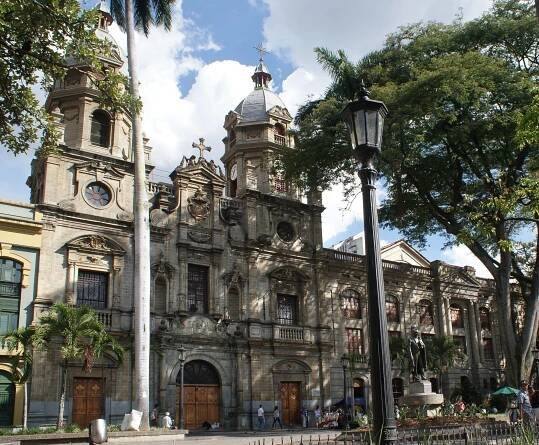 Majestic San Ignacio Church in Medellin, Colombia Wallpaper