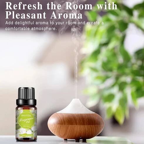 PHATOIL 10Pcs Fragrance Oil for Air Fresh Diffuser Humidifier Massage DIY Perfume Mandarin Sea Breeze Coconut & Vanilla Essential Oil Gift Sets