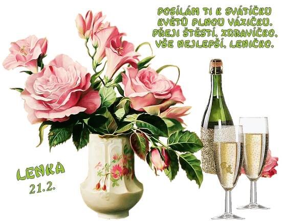 Lenka - Posílám ti k svátíčku květu plnou vázičku
